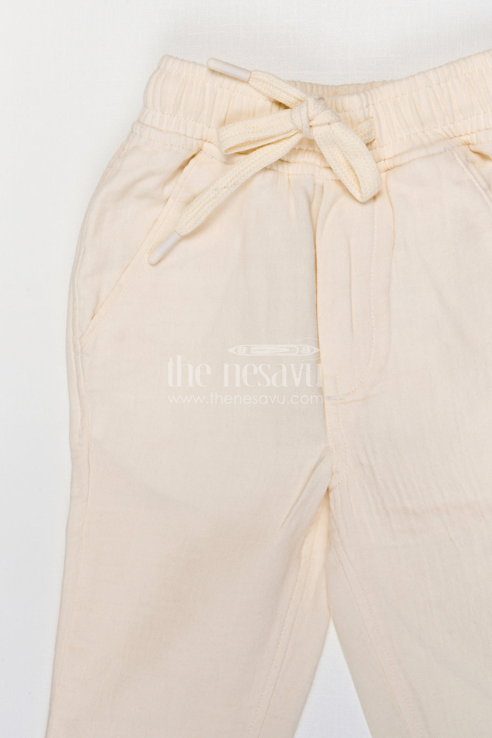 The Nesavu Boys Pant Boys Muslin Cotton Pants for Summer Outings and Relaxed Daily Wear Nesavu Nesavu boys muslin cotton pants for summer outings breathable kids casual drawstring pants