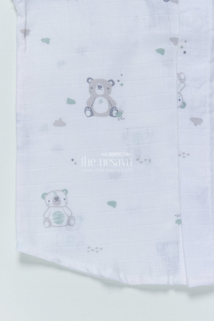 The Nesavu Boys Cotton Shirt Boys Muslin Cotton Shirt with Animal Print for Playdates and Summer Comfort Nesavu Nesavu boys muslin cotton shirt animal print summer play casual wear