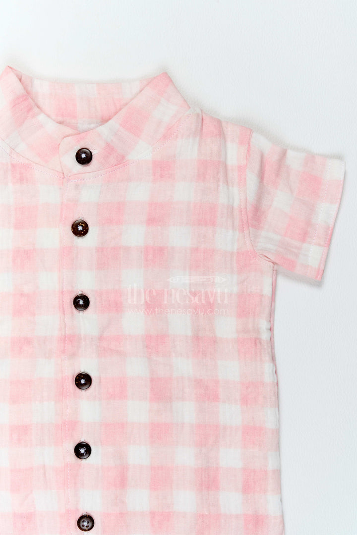 The Nesavu Boys Casual Set Boys Muslin Shirt and Shorts Set for Summer Outings and Playdates Nesavu Nesavu Boys Muslin Shirt And Shorts Set For Summer Outings Playdates Holidays And Casual Weekends