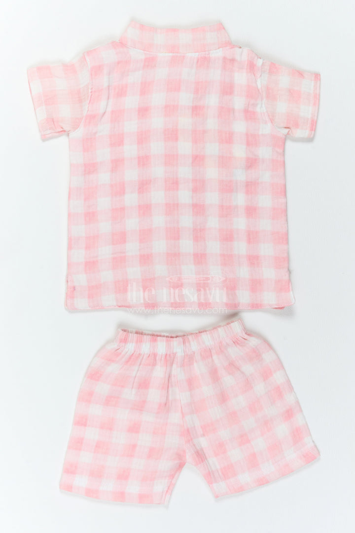 The Nesavu Boys Casual Set Boys Muslin Shirt and Shorts Set for Summer Outings and Playdates Nesavu Nesavu Boys Muslin Shirt And Shorts Set For Summer Outings Playdates Holidays And Casual Weekends
