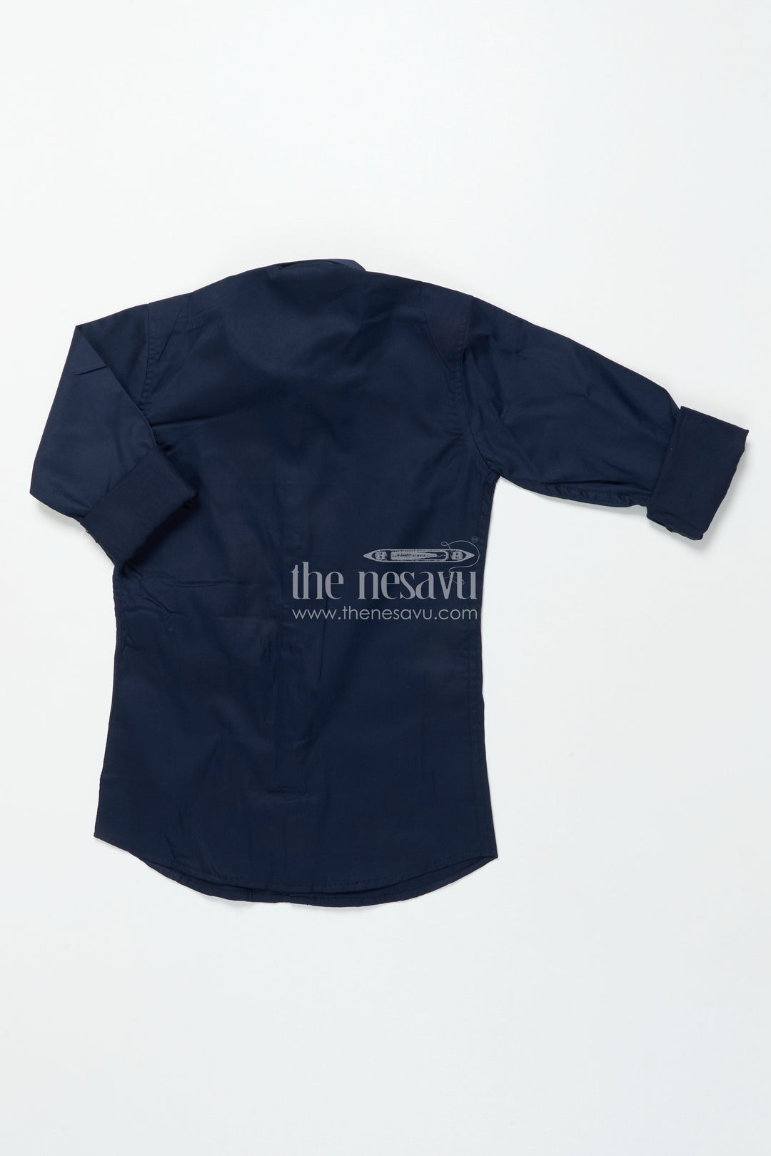 The Nesavu Boys Cotton Shirt Boys Navy Blue Shirt with Silver Abstract Print Cotton Blend formal Wear Nesavu Boys navy blue shirt abstract print cotton blend formal shirt events