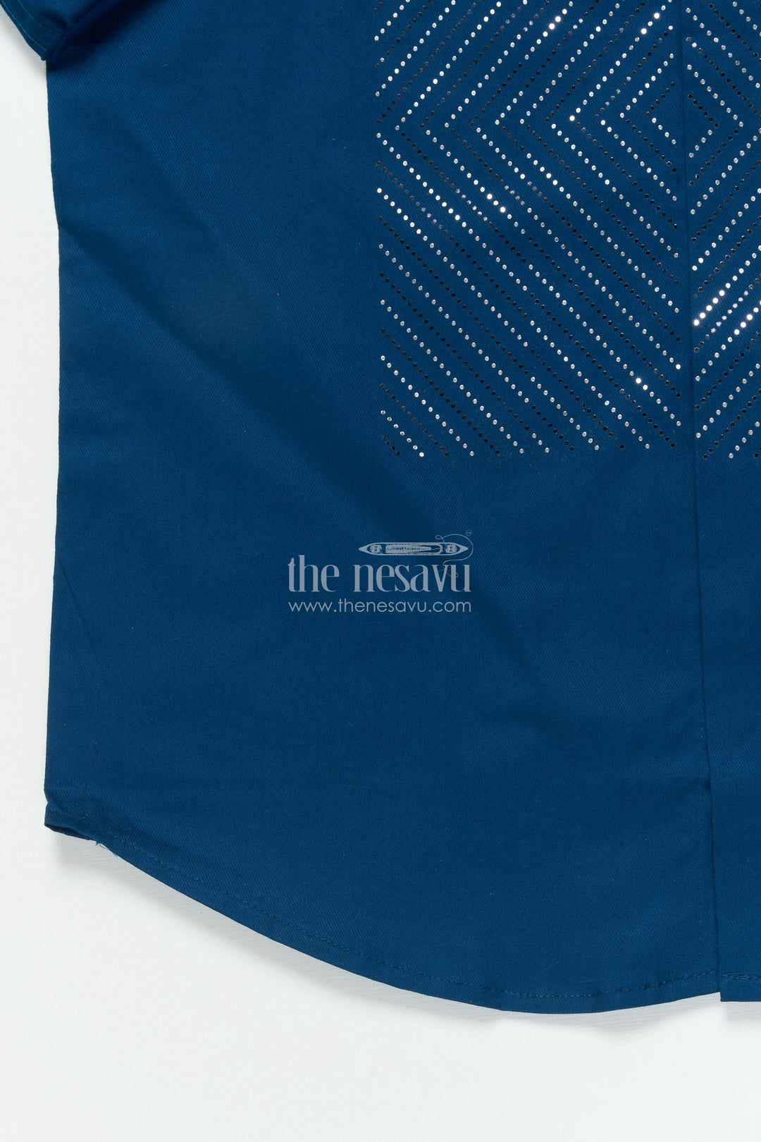 The Nesavu Boys Cotton Shirt Boys Occasion Wear Shirt with Stylish Foil Print for Parties and Events Nesavu Nesavu boys stylish shirt foil print festive gatherings party occasions