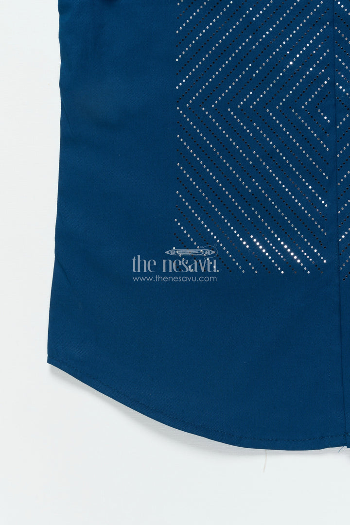 The Nesavu Boys Cotton Shirt Boys Occasion Wear Shirt with Stylish Foil Print for Parties and Events Nesavu Nesavu boys stylish shirt foil print festive gatherings party occasions