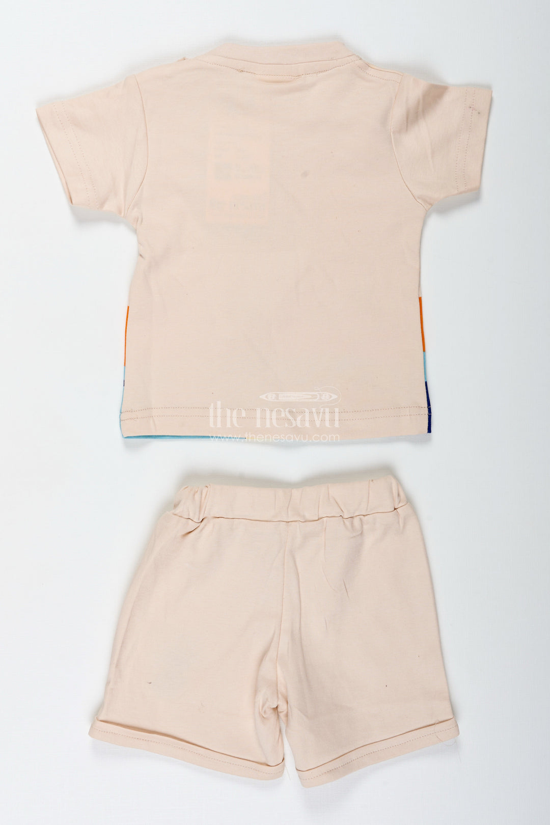 The Nesavu Boys Casual Set Boys Palm Tree Shirt and Shorts Set in Cotton with Digital Print for a Beachy Everyday Look Nesavu Nesavu Boys Cotton Palm Tree Shirt Shorts Set Digital Print Tropical Everyday Comfort
