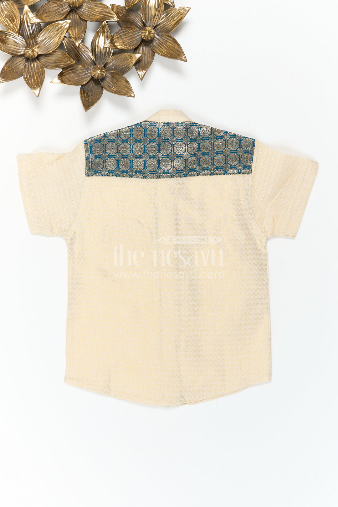 The Nesavu Boys Cotton Shirt Boys Party Shirt for Birthday and Outings Nesavu Nesavu Boys Party Shirt For Birthday And Outings With Textured Cotton And Fun Applique Detail