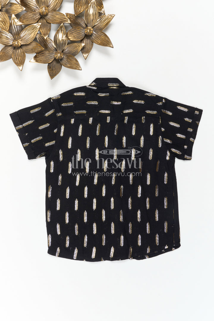 The Nesavu Boys Cotton Shirt Boys Party Shirt for Evening Functions Nesavu Nesavu Boys Party Shirt For Evening Functions With Lurex Zari Cotton And Festive Woven Shine