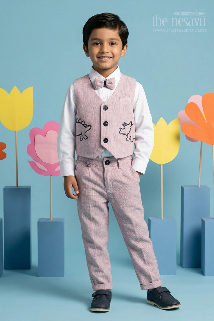 The Nesavu Boys Jacket Sets Boys Party Wear Jacket Set for Birthdays and Family Functions Nesavu Nesavu boys cotton embroidered jacket set for birthday celebrations family functions and parties