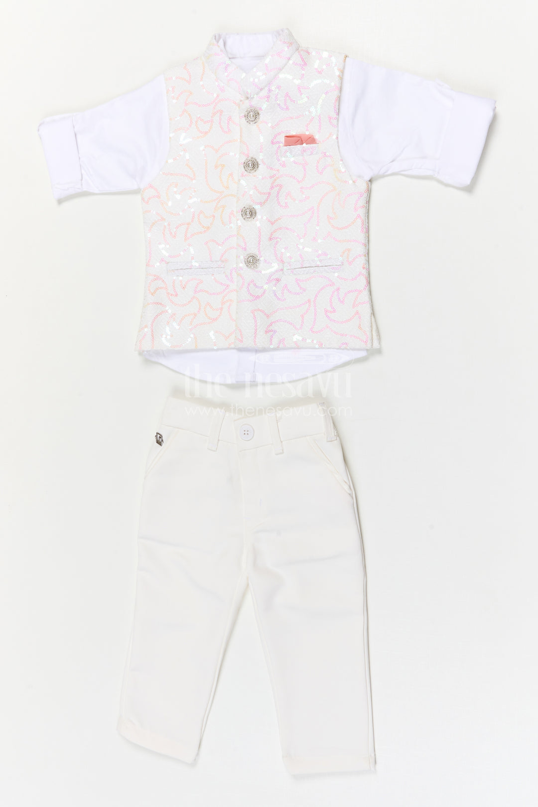 The Nesavu Boys Jacket Sets Boys Party Wear Jacket Set for Weddings and Special Occasions Nesavu Nesavu boys party wear jacket set for weddings and special occasions with sequin embroidery and formal style