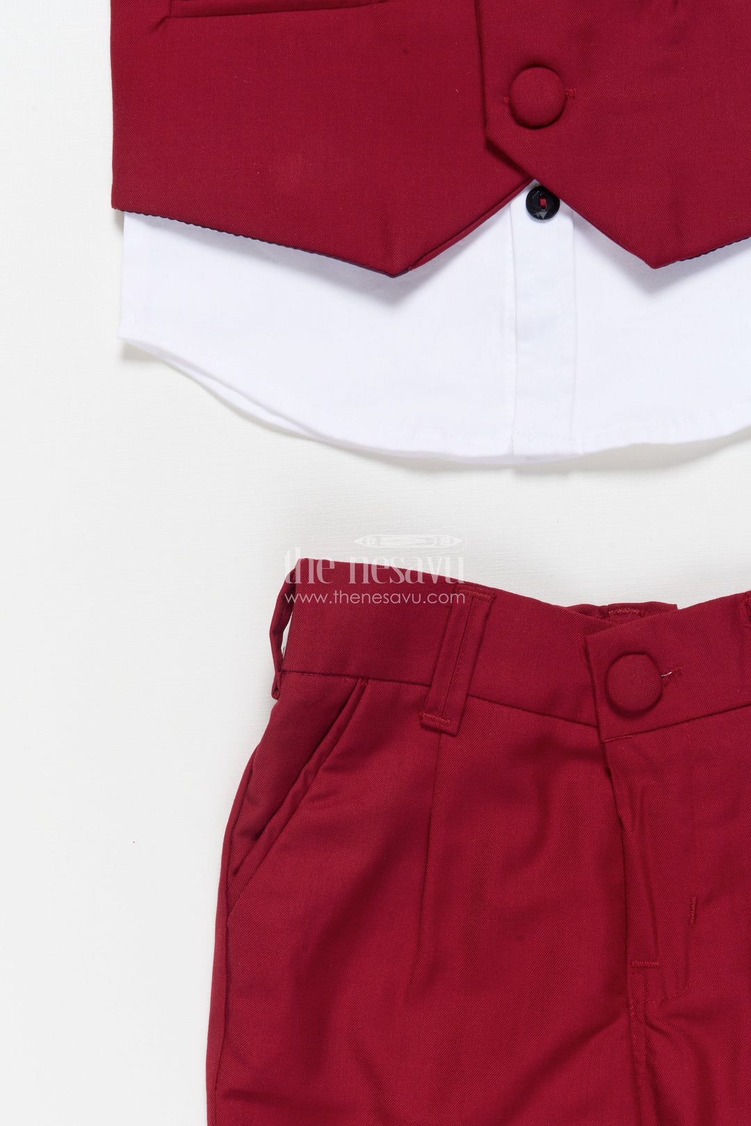 The Nesavu Boys Casual Set Boys Partywear Set with Waistcoat for Birthdays and Family Events Nesavu Nesavu boys waistcoat party set bowtie birthdays family celebrations