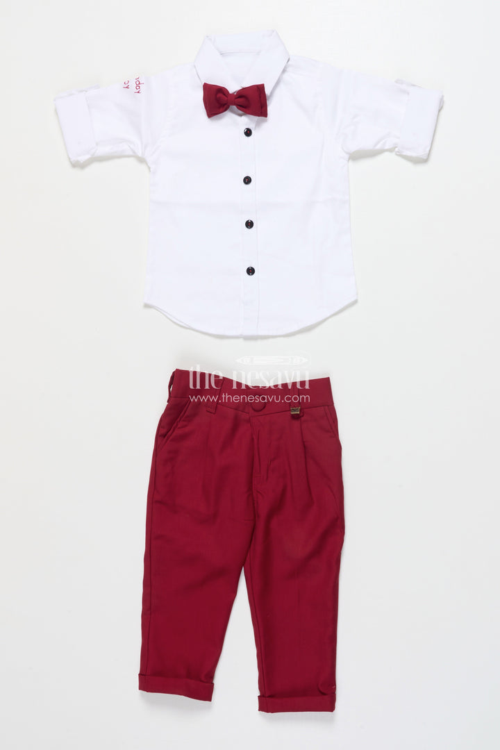 The Nesavu Boys Casual Set Boys Partywear Set with Waistcoat for Birthdays and Family Events Nesavu Nesavu boys waistcoat party set bowtie birthdays family celebrations