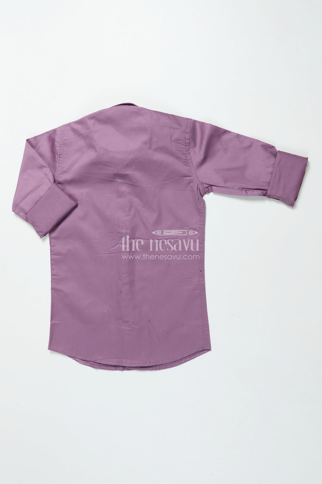 The Nesavu Boys Cotton Shirt Boys Peach Cotton Blend Shirt with Foil Print Stylish Festive Wear Nesavu Boys peach shirt designer foil print festive cotton blend wear