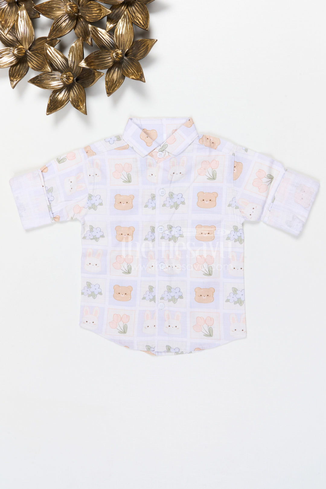 The Nesavu Boys Cotton Shirt Boys Playful Animal Print Cotton Shirt for Casual Outings and Everyday Comfort Nesavu 14 (6M) / Multicolor / Cotton BS422B-14 Nesavu boys cotton animal print shirt for casual outings playdates and everyday kids wear