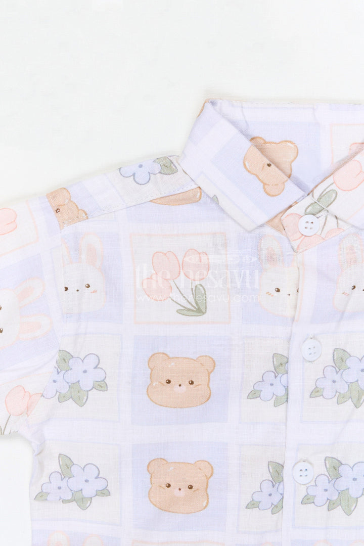 The Nesavu Boys Cotton Shirt Boys Playful Animal Print Cotton Shirt for Casual Outings and Everyday Comfort Nesavu Nesavu boys cotton animal print shirt for casual outings playdates and everyday kids wear