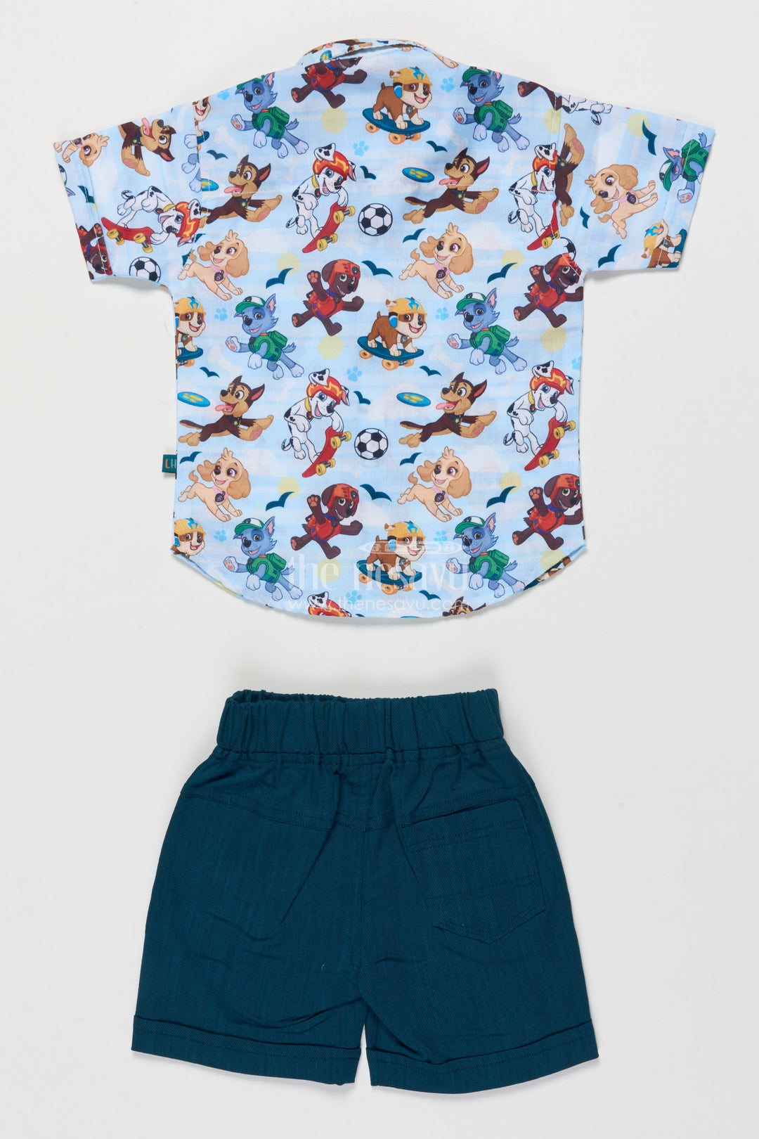 The Nesavu Boys Casual Set Boys Printed Casual Set for Travel, Daycare and Weekend Fun Nesavu Nesavu boys digital print cotton outfit preschool travel days casual summer outings