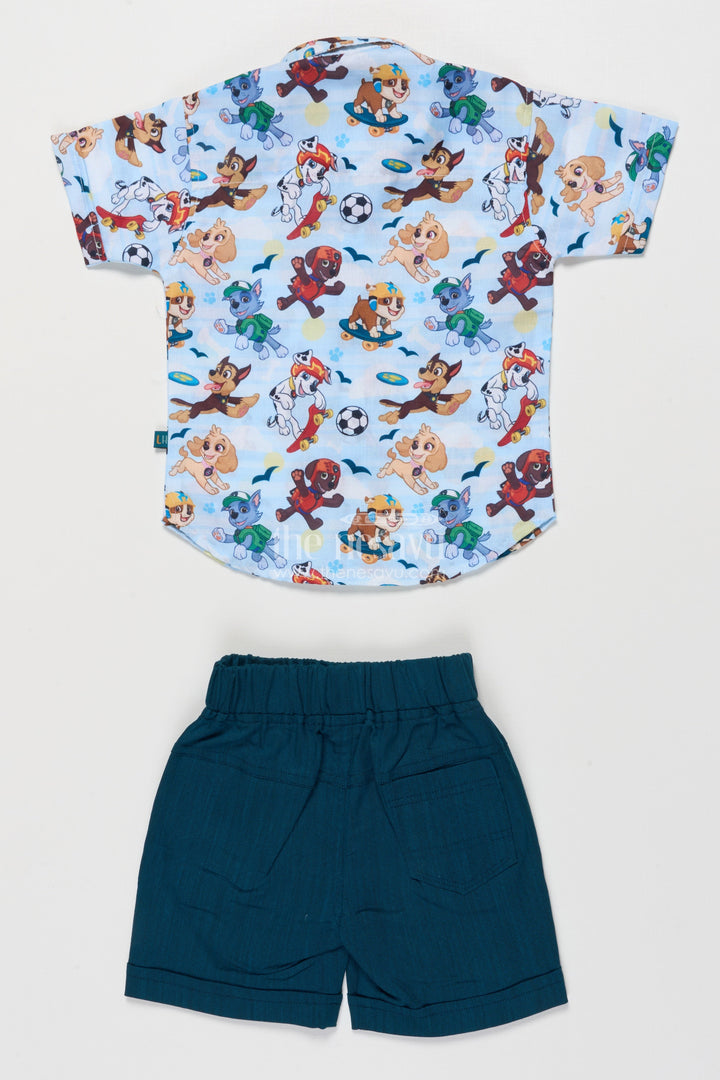 The Nesavu Boys Casual Set Boys Printed Casual Set for Travel, Daycare and Weekend Fun Nesavu Nesavu boys digital print cotton outfit preschool travel days casual summer outings