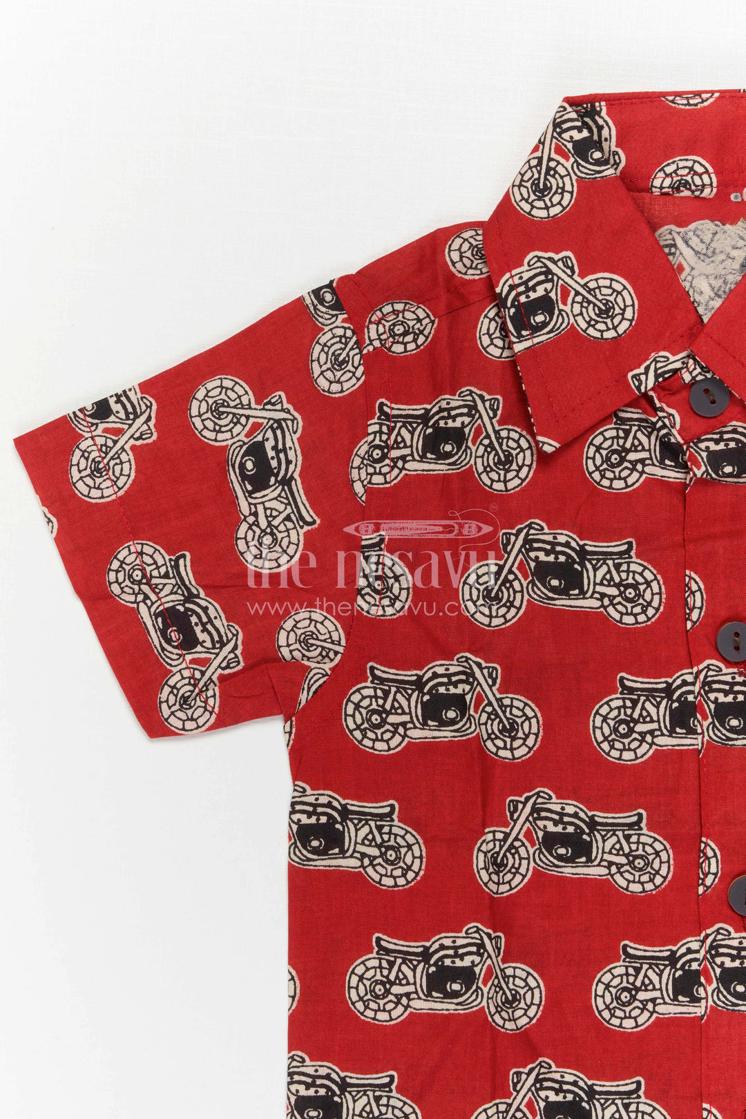 The Nesavu Boys Casual Set Boys Printed Co Ord Dress for Casual Outings and Everyday Wear Nesavu Nesavu Boys Cotton Co Ord Set For Casual Wear With Digital Print Shirt And Shorts Everyday Outfit