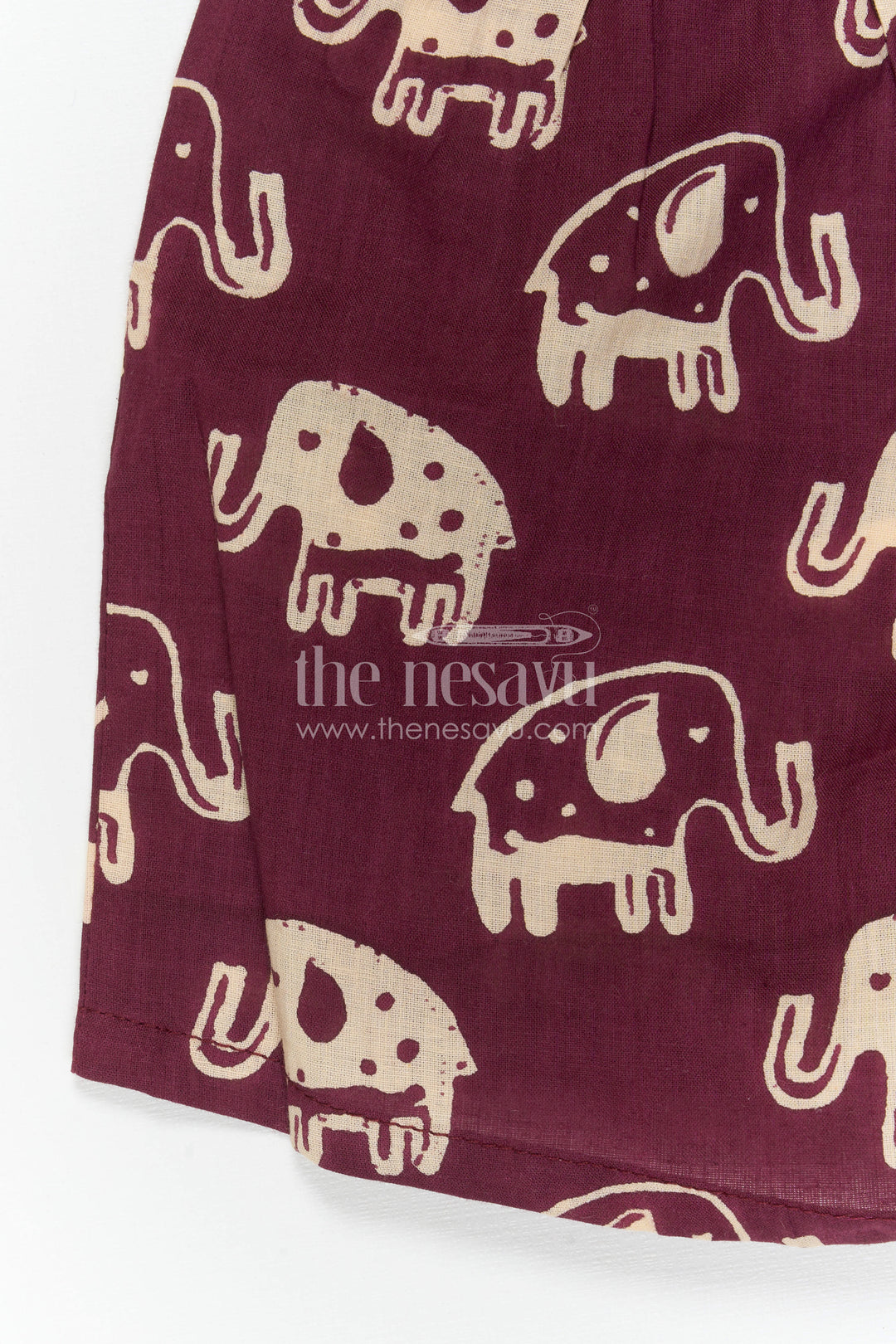 The Nesavu Boys Casual Set Boys Printed Co Ord Set for Casual Outings and Travel Wear Nesavu Nesavu Boys Cotton Co Ord Set For Casual Outings With Elephant Print Shirt And Shorts Summer Wear