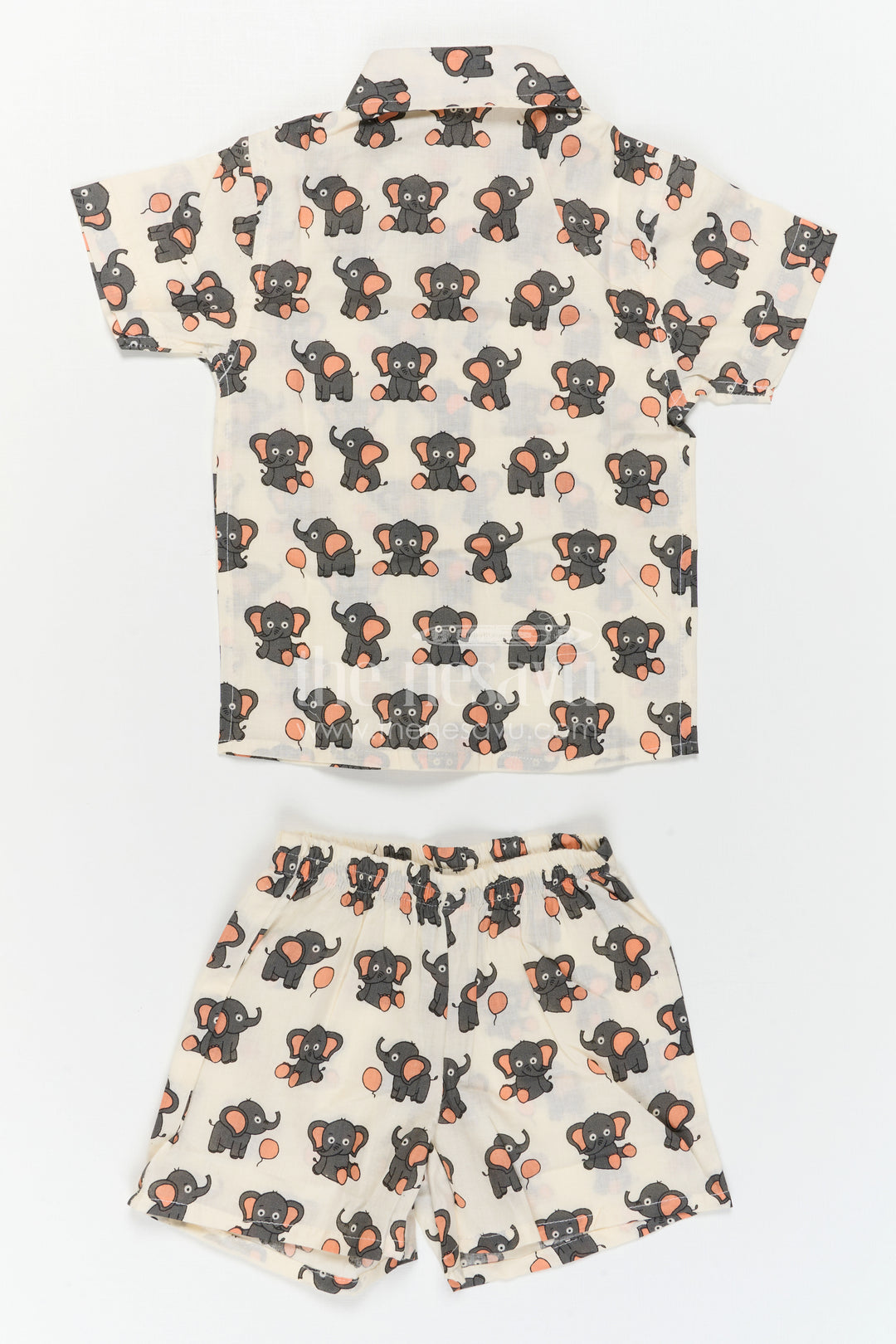 The Nesavu Boys Casual Set Boys Printed Co Ord Set for Casual Wear and Daily Outings Nesavu Nesavu Boys Cotton Co Ord Set For Casual Wear With Digital Print Shirt And Shorts Everyday Outfit