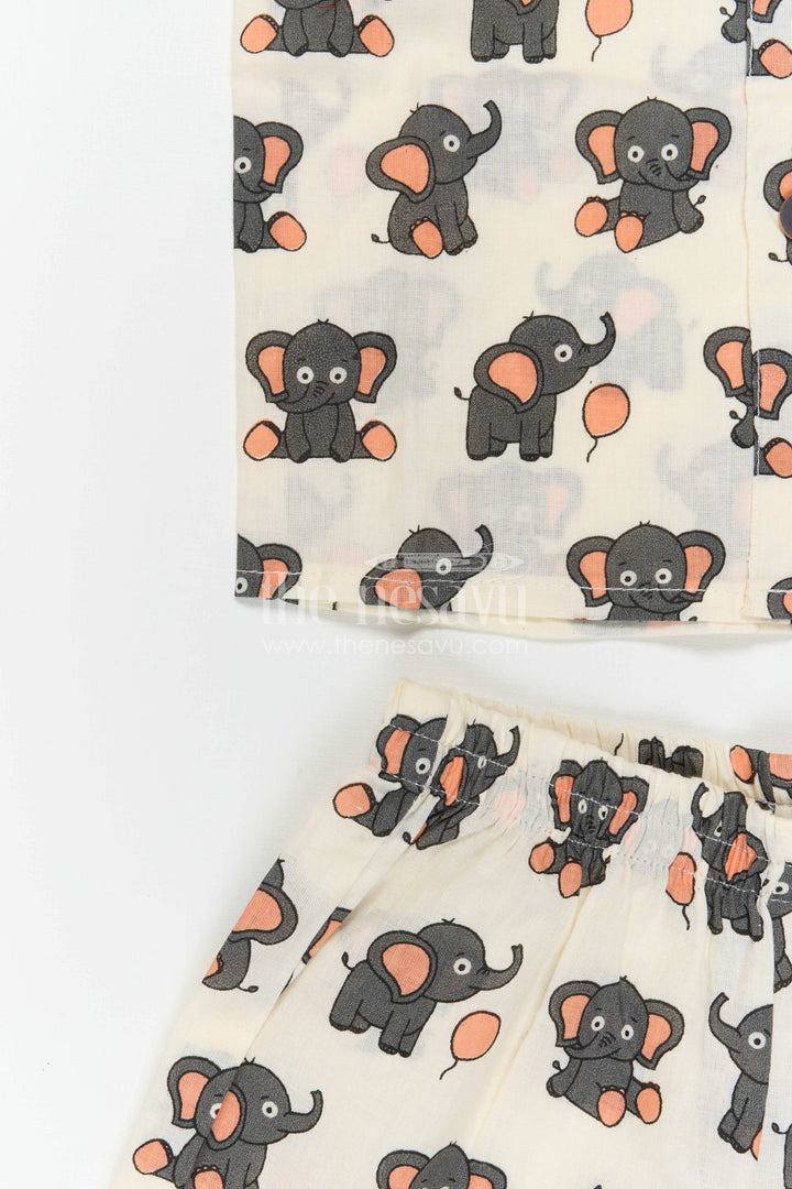 The Nesavu Boys Casual Set Boys Printed Co Ord Set for Casual Wear and Daily Outings Nesavu Nesavu Boys Cotton Co Ord Set For Casual Wear With Digital Print Shirt And Shorts Everyday Outfit