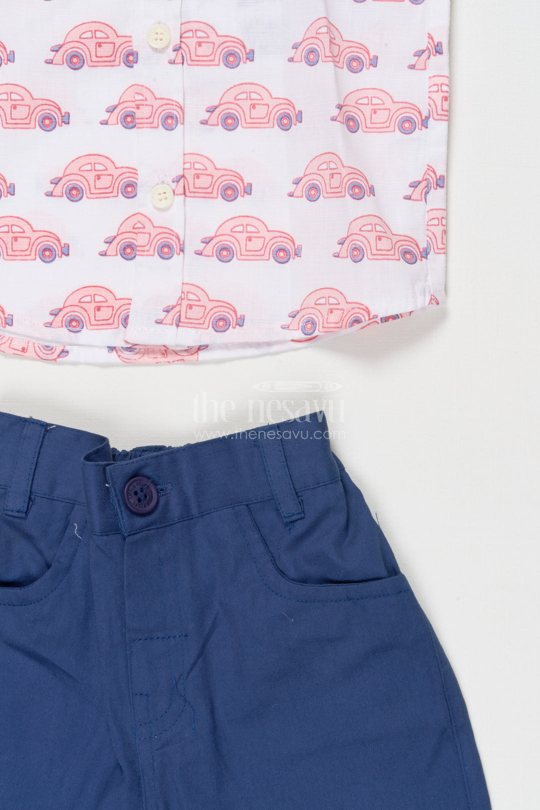 The Nesavu Boys Casual Set Boys Printed Cotton Shirt and Shorts Set for Everyday Dressing Nesavu Nesavu boys printed cotton shirt shorts set casual wear daily play