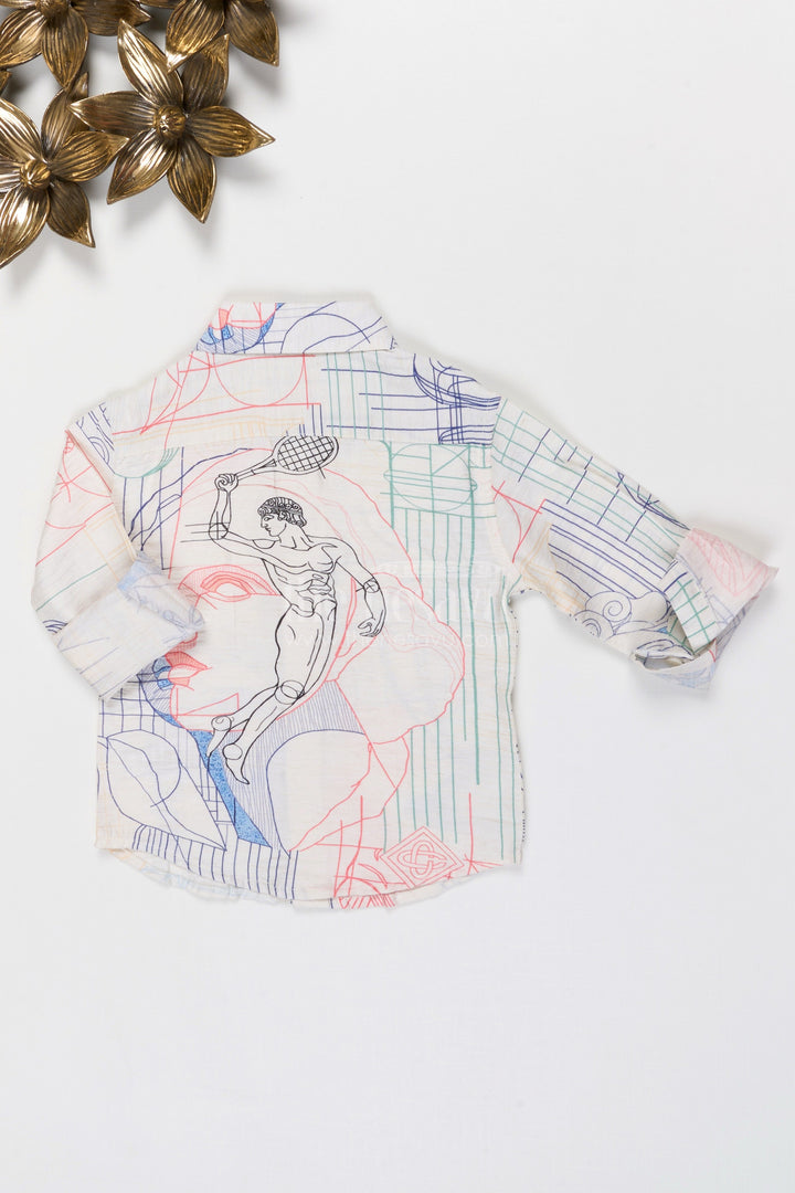 The Nesavu Boys Cotton Shirt Boys Printed Cotton Shirt for Casual and Festive Wear Nesavu Nesavu Boys Printed Tweed Cotton Shirt For Festive Occasions Family Functions And Casual Outings