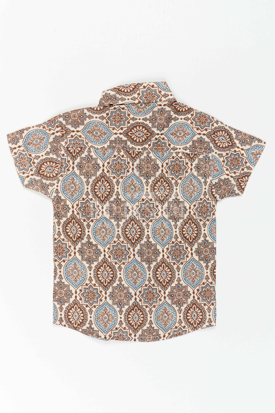 The Nesavu Boys Cotton Shirt Boys Printed Cotton Shirt for Casual Outings and Festive Wear Nesavu Nesavu Boys Cotton Printed Shirt With Digital Paisley Design For Casual And Festive Outings