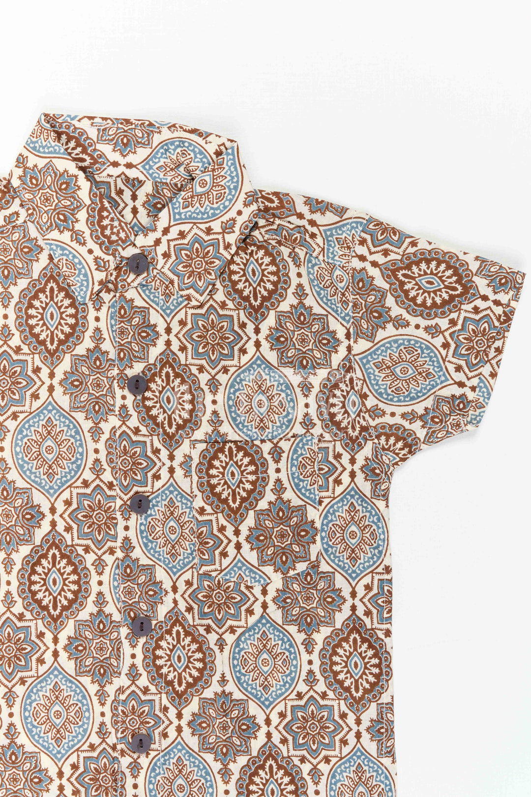 The Nesavu Boys Cotton Shirt Boys Printed Cotton Shirt for Casual Outings and Festive Wear Nesavu Nesavu Boys Cotton Printed Shirt With Digital Paisley Design For Casual And Festive Outings