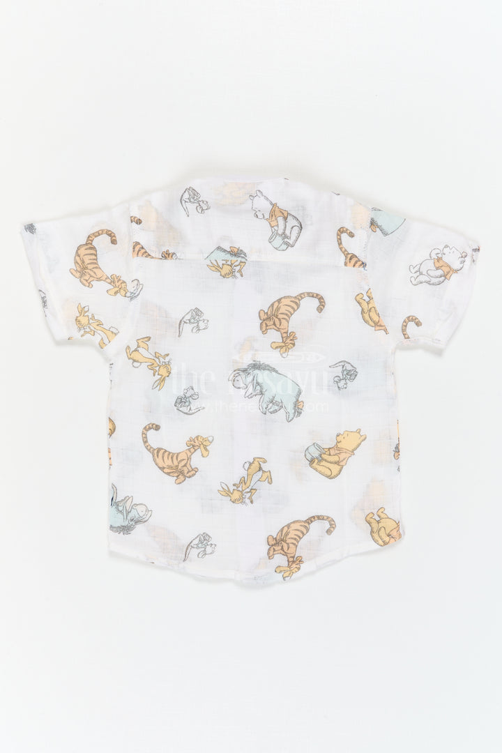 The Nesavu Boys Cotton Shirt Boys Printed Cotton Shirt for Vacations and Playful Outings Nesavu Nesavu Boys Muslin Cotton Printed Shirt For Vacations And Playful Outings