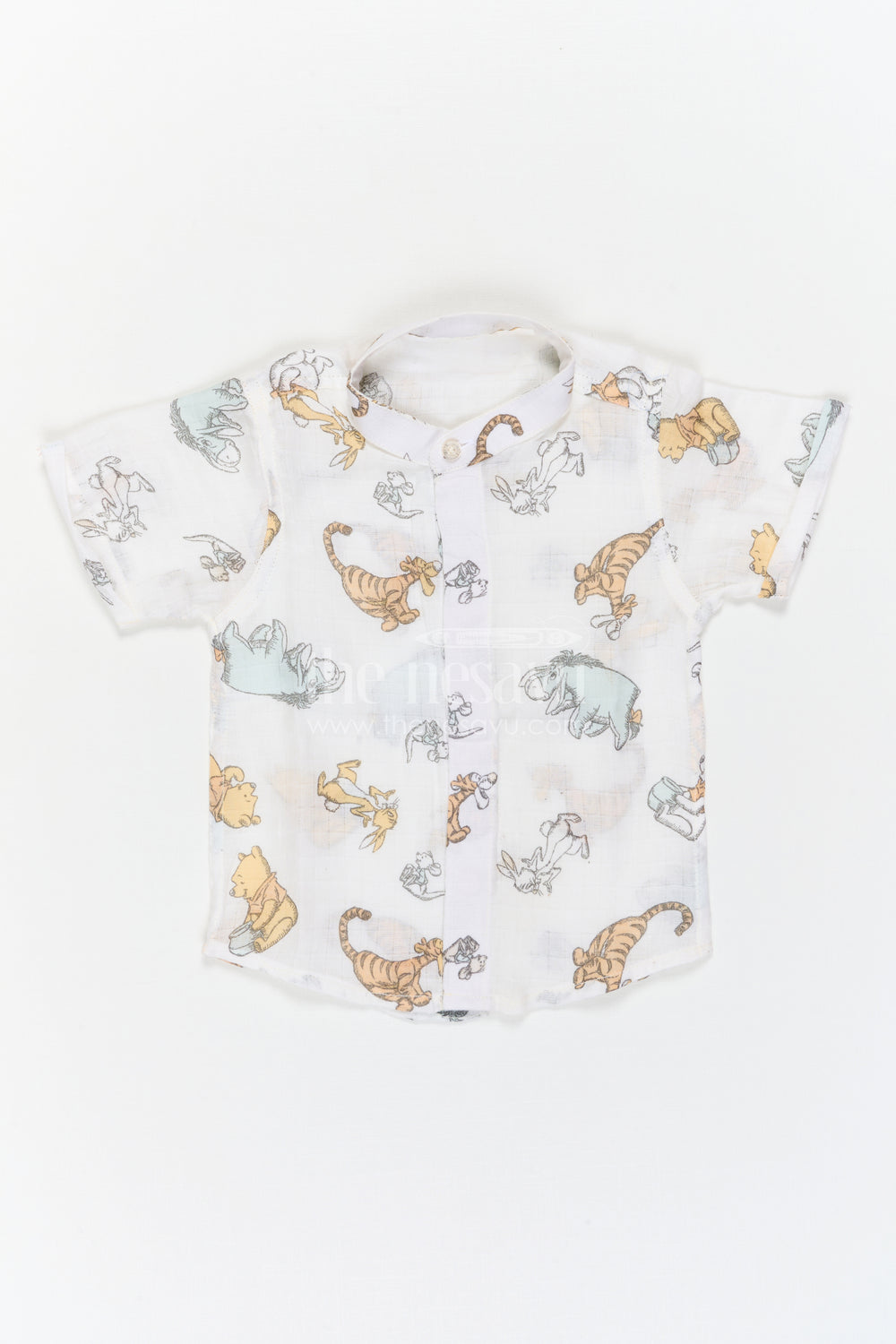 The Nesavu Boys Cotton Shirt Boys Printed Cotton Shirt for Vacations and Playful Outings Nesavu Nesavu Boys Muslin Cotton Printed Shirt For Vacations And Playful Outings