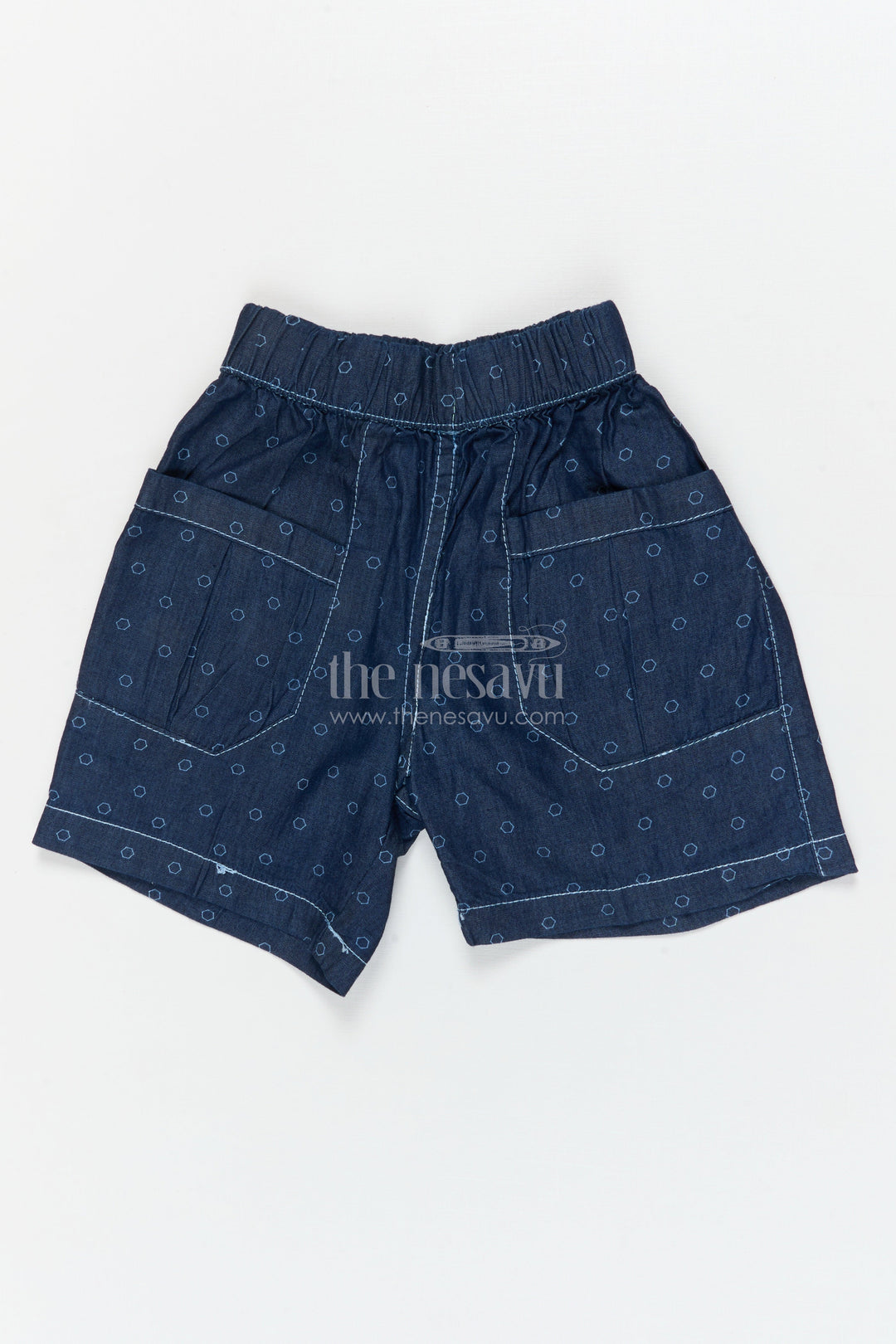 The Nesavu Boys Shorts Boys Printed Cotton Shorts for Playful Outdoor Adventures Nesavu 16 (1Y) / Blue / Cotton BWS073A-16 Nesavu printed boys cotton shorts with elastic waist – perfect for outdoor play and casual dressing