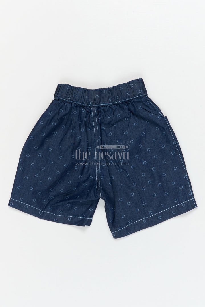 The Nesavu Boys Shorts Boys Printed Cotton Shorts for Playful Outdoor Adventures Nesavu 16 (1Y) / Blue / Cotton BWS073A-16 Nesavu printed boys cotton shorts with elastic waist – perfect for outdoor play and casual dressing