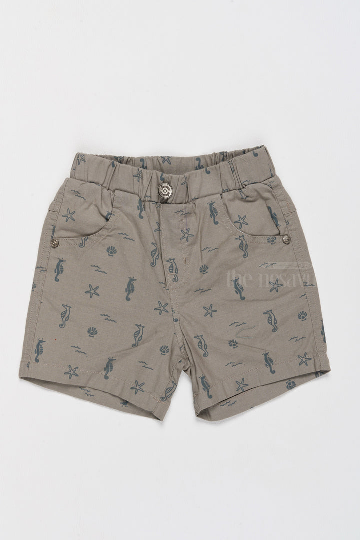 The Nesavu Boys Shorts Boys Printed Cotton Shorts with Fun Sea-Themed Designs Nesavu Boys Cotton Shorts Sea-Themed Prints Summer Casual Wear | The Nesavu