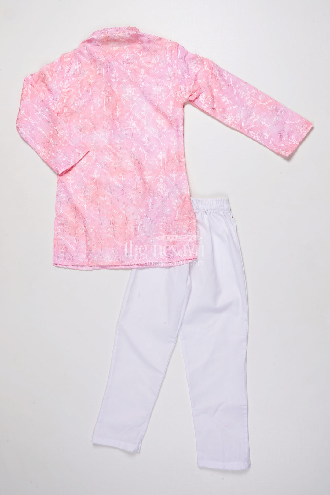 The Nesavu Boys Kurtha Set Boys Printed Kurta Set with Embroidery for Weddings and Ethnic Functions Nesavu Nesavu boys digital print kurta set embroidery silk blend festive outfit weddings special occasions