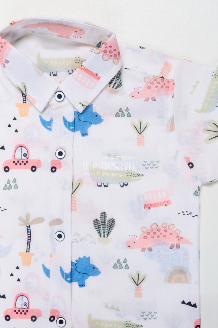 The Nesavu Boys Casual Set Boys Printed Shirt and Shorts Set for Park Visits and Weekend Fun Nesavu Nesavu boys cotton printed set park visits daycare relaxed weekend activities