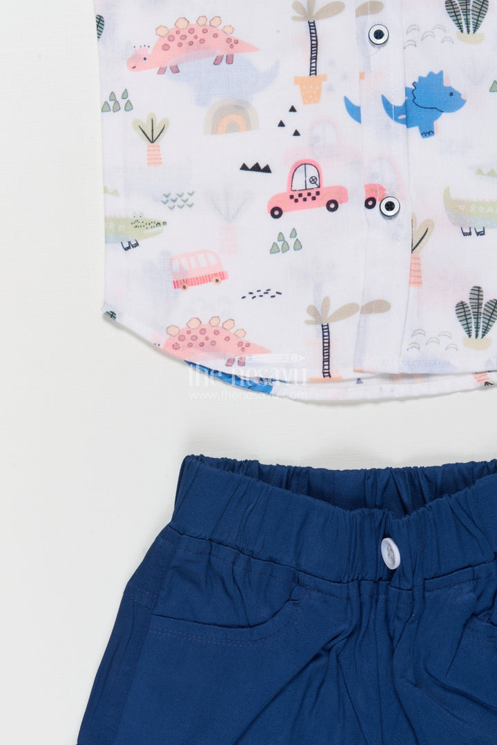 The Nesavu Boys Casual Set Boys Printed Shirt and Shorts Set for Park Visits and Weekend Fun Nesavu Nesavu boys cotton printed set park visits daycare relaxed weekend activities