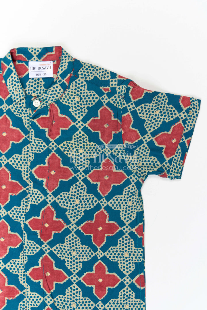 The Nesavu Boys Cotton Shirt Boys Printed Shirt for Festive Holiday Outings Nesavu Nesavu Boys Printed Shirt For Festive Holiday Outings With Viscose Modal Cotton Comfort