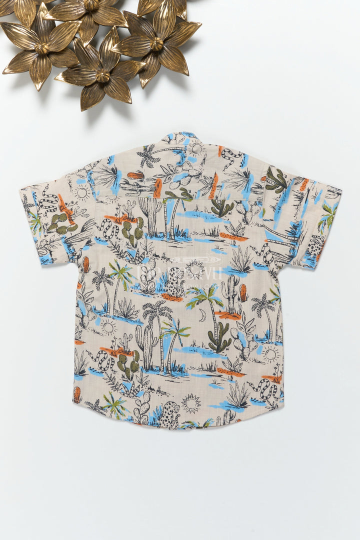 The Nesavu Boys Cotton Shirt Boys Printed Shirt for Nature Walks and Everyday Adventures Nesavu Nesavu boys cotton shirt animal digital print everyday play casual outings