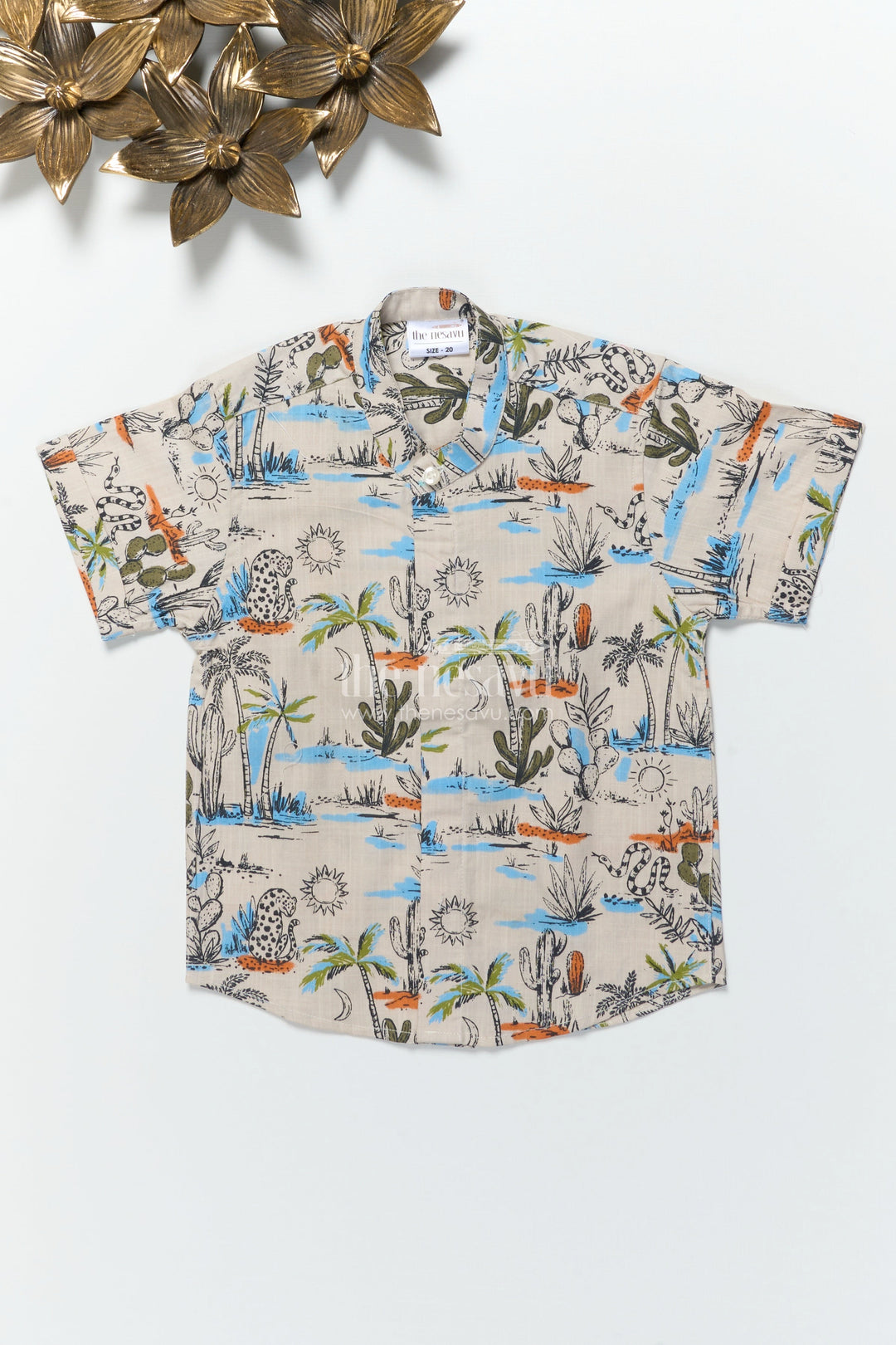 The Nesavu Boys Cotton Shirt Boys Printed Shirt for Nature Walks and Everyday Adventures Nesavu Nesavu boys cotton shirt animal digital print everyday play casual outings