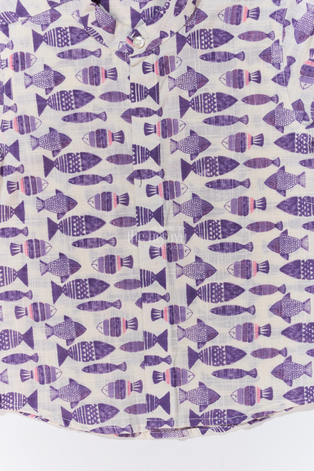The Nesavu Boys Cotton Shirt Boys Printed Shirts Half Sleeves in Soft Cotton with Bold Fish Patterns for Playful Styling Nesavu Nesavu Boys Cotton Printed Half Sleeves Shirt Bold Fish Patterns Trendy Looks