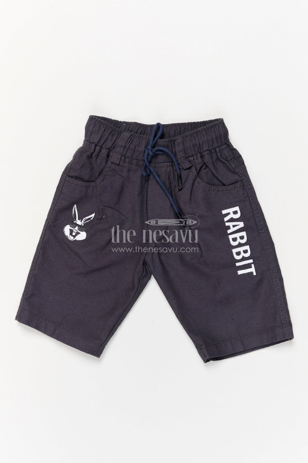 The Nesavu Boys Shorts Boys Printed Shorts in Breathable Cotton with Sporty Graphic Design Nesavu 14 (6M) / Gray / Cotton BWS066B-14 Playful boys printed cotton shorts with adjustable fit and bold graphic