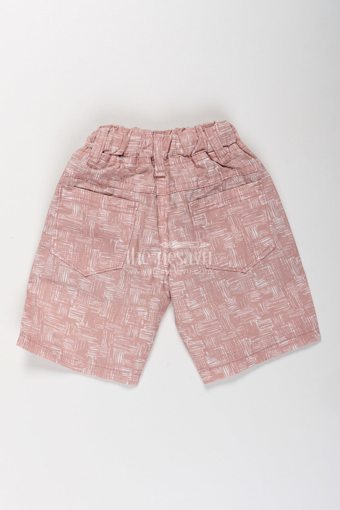 The Nesavu Boys Shorts Boys Printed Shorts in Soft Cotton with Artistic Digital Pattern and Adjustable Waist Nesavu Nesavu Boys Printed Cotton Shorts Digital Design Soft Elastic Waistband