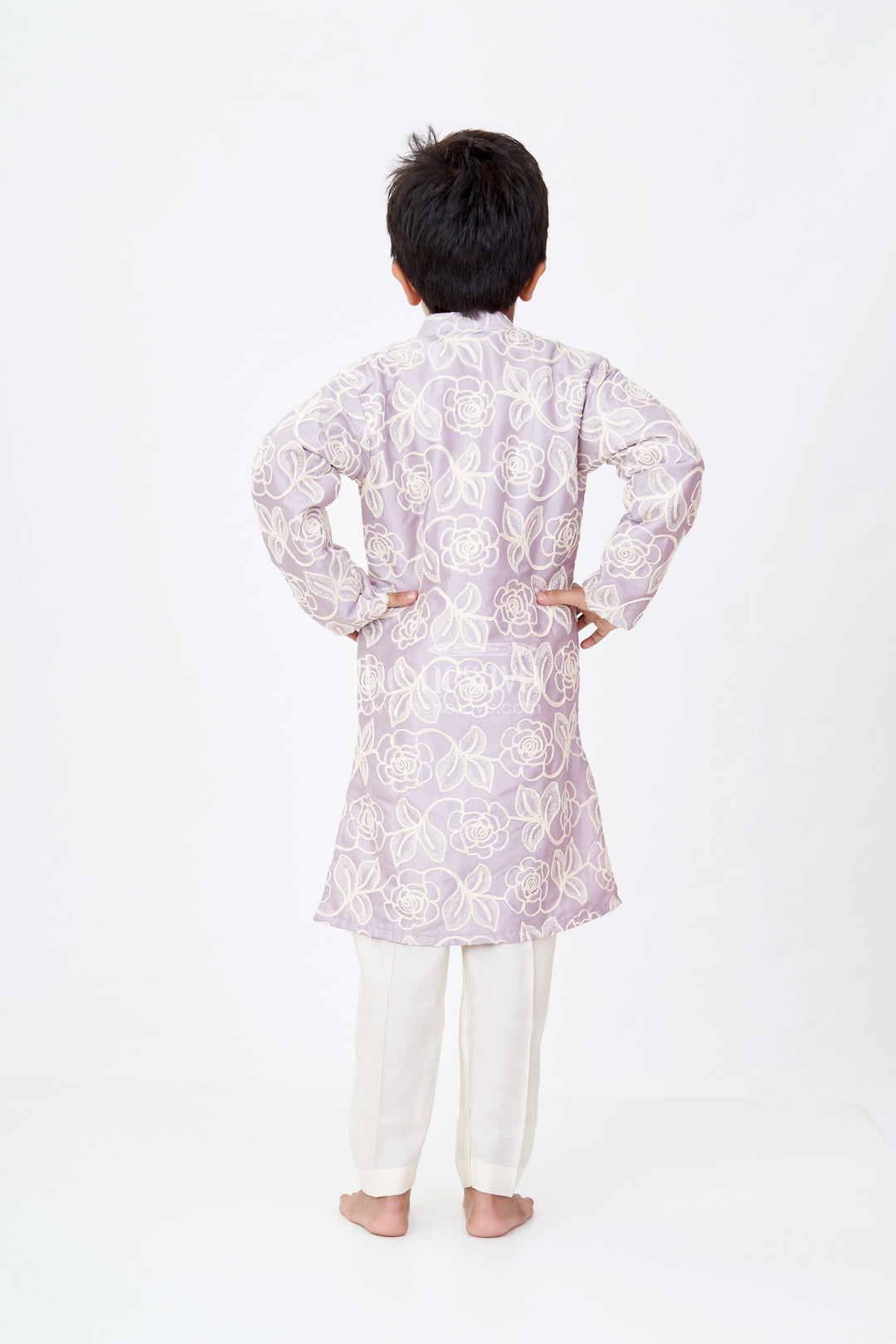 The Nesavu Boys Kurtha Set Boys Purple Kurtha in Silk Blend with Designer Embroidery and Elegant Traditional Look Nesavu Boys Purple Kurtha Silk Blend Designer Embroidery Traditional Charm | The Nesavu