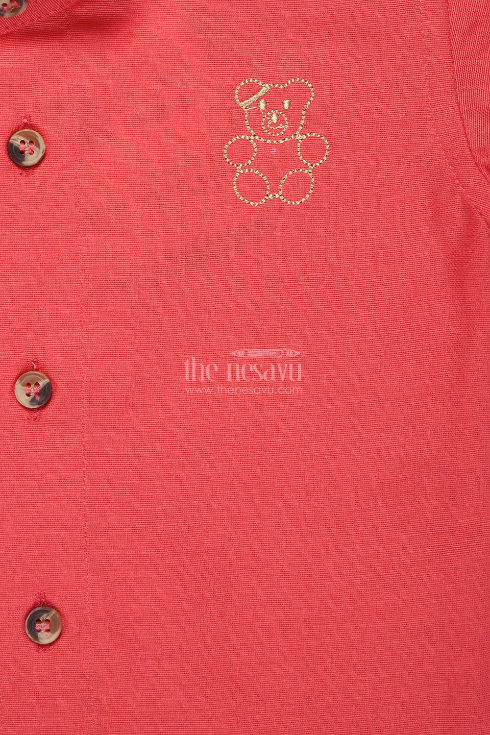 The Nesavu Boys Casual Set Boys Red Shirt and Olive Shorts Cotton Casual Set Nesavu Nesavu Boys Red Cotton Shirt Olive Shorts Set Everyday Casual Wear Outings