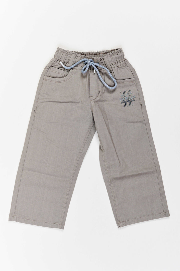 The Nesavu Boys Pant Boys Relaxed Cotton Pants for Travel Playdates and Everyday Outings Nesavu 22 (4Y) / Grey / Cotton Blend BWP033A-22 Nesavu Boys Relaxed Cotton Pants For Travel Playdates Everyday Outings And Comfortable Casual Dressing