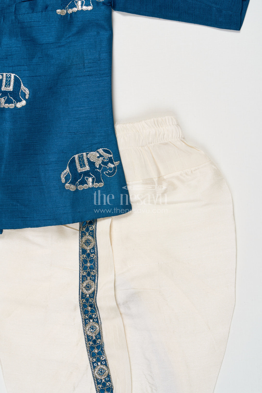 The Nesavu Boys Sherwani Boys Sherwani Set for Weddings and Traditional Events Nesavu Nesavu boys sherwani thread embroidery weddings festive Indian functions