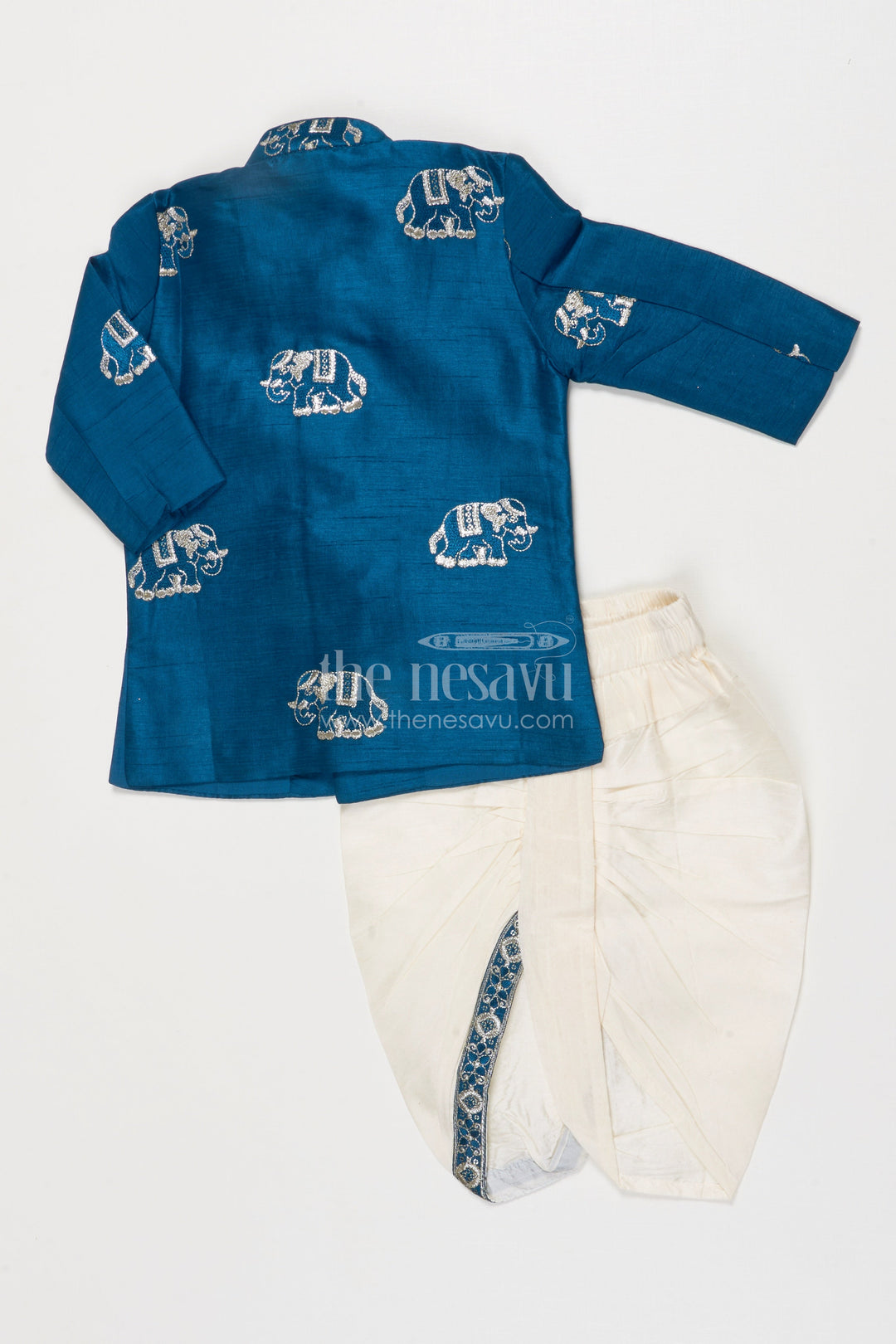The Nesavu Boys Sherwani Boys Sherwani Set for Weddings and Traditional Events Nesavu Nesavu boys sherwani thread embroidery weddings festive Indian functions