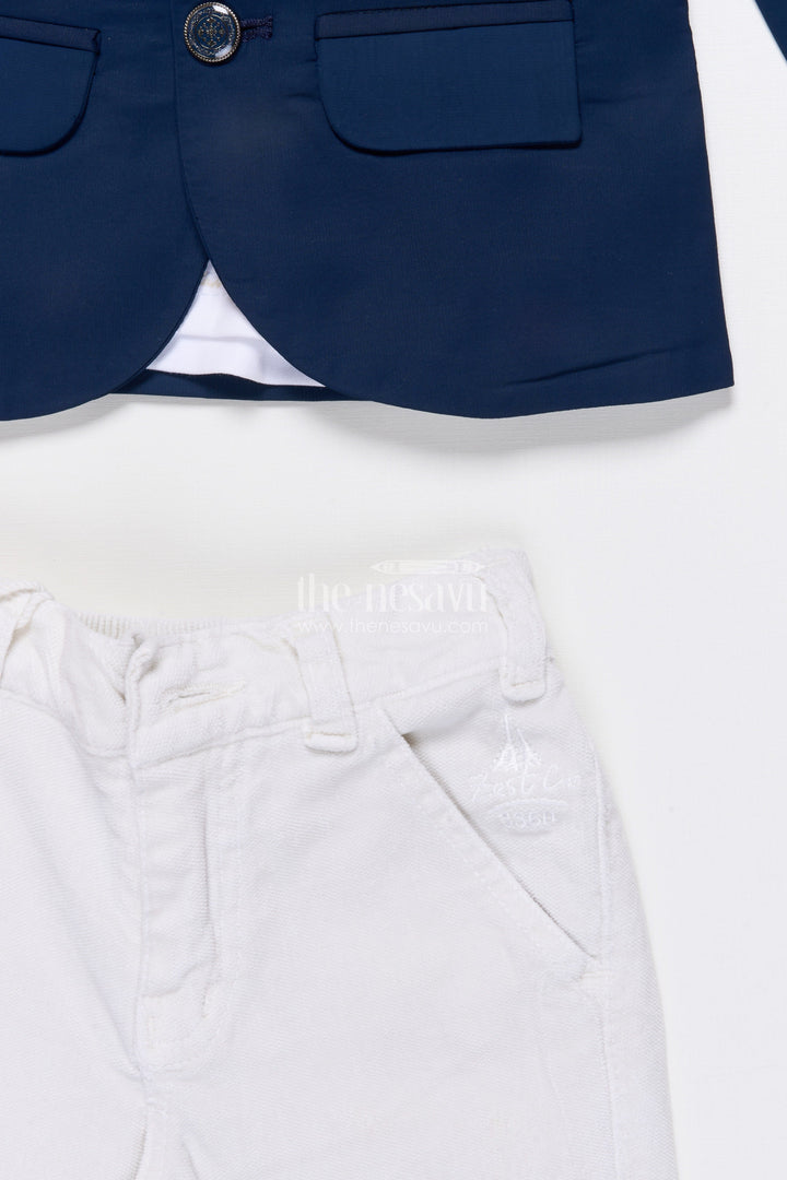 The Nesavu Boys Sherwani Boys Sherwani Set with Embroidered Jacket for Wedding Receptions and Festive Events Nesavu Nesavu boys sherwani set embroidered velvet jacket perfect weddings festive family events