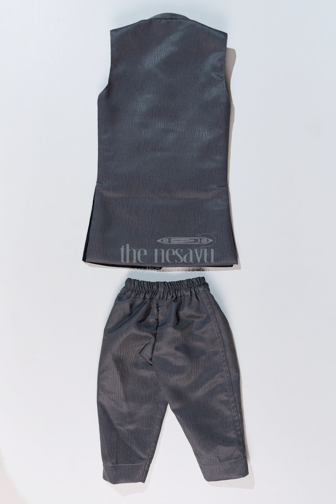 The Nesavu Boys Jacket Sets Boys Sherwani with Long Jacket in Silk Blend with Designer Embroidery and Elegant Detailing Nesavu Boys Sherwani Long Jacket Silk Blend Designer Embroidery Regal Charm | The Nesavu