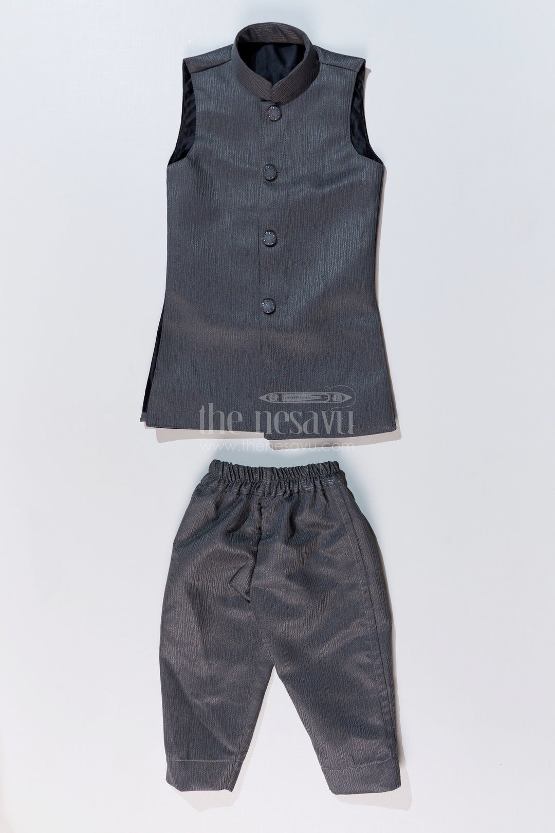 The Nesavu Boys Jacket Sets Boys Sherwani with Long Jacket in Silk Blend with Designer Embroidery and Elegant Detailing Nesavu Boys Sherwani Long Jacket Silk Blend Designer Embroidery Regal Charm | The Nesavu