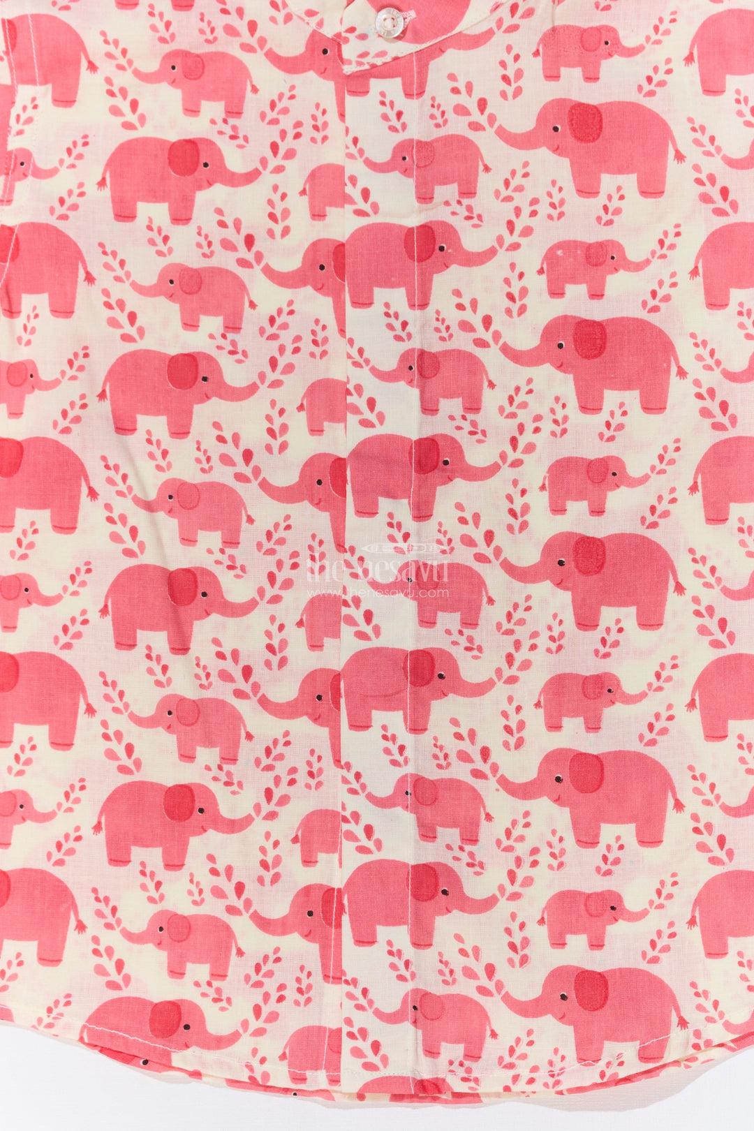 The Nesavu Boys Cotton Shirt Boys Shirt Half Shirt in Cotton Block Print with Playful Elephant Pattern Nesavu Boys Shirt Half Shirt Cotton Block Print Cute Elephant Print | The Nesavu